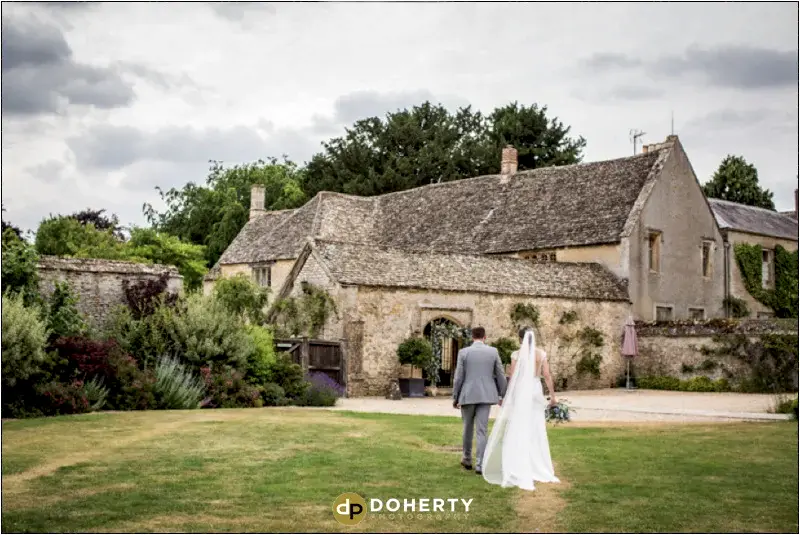 Caswell House Wedding Venue with bride and groom
