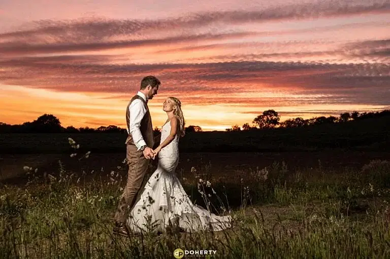 Sunset photo at Crockwell wedding