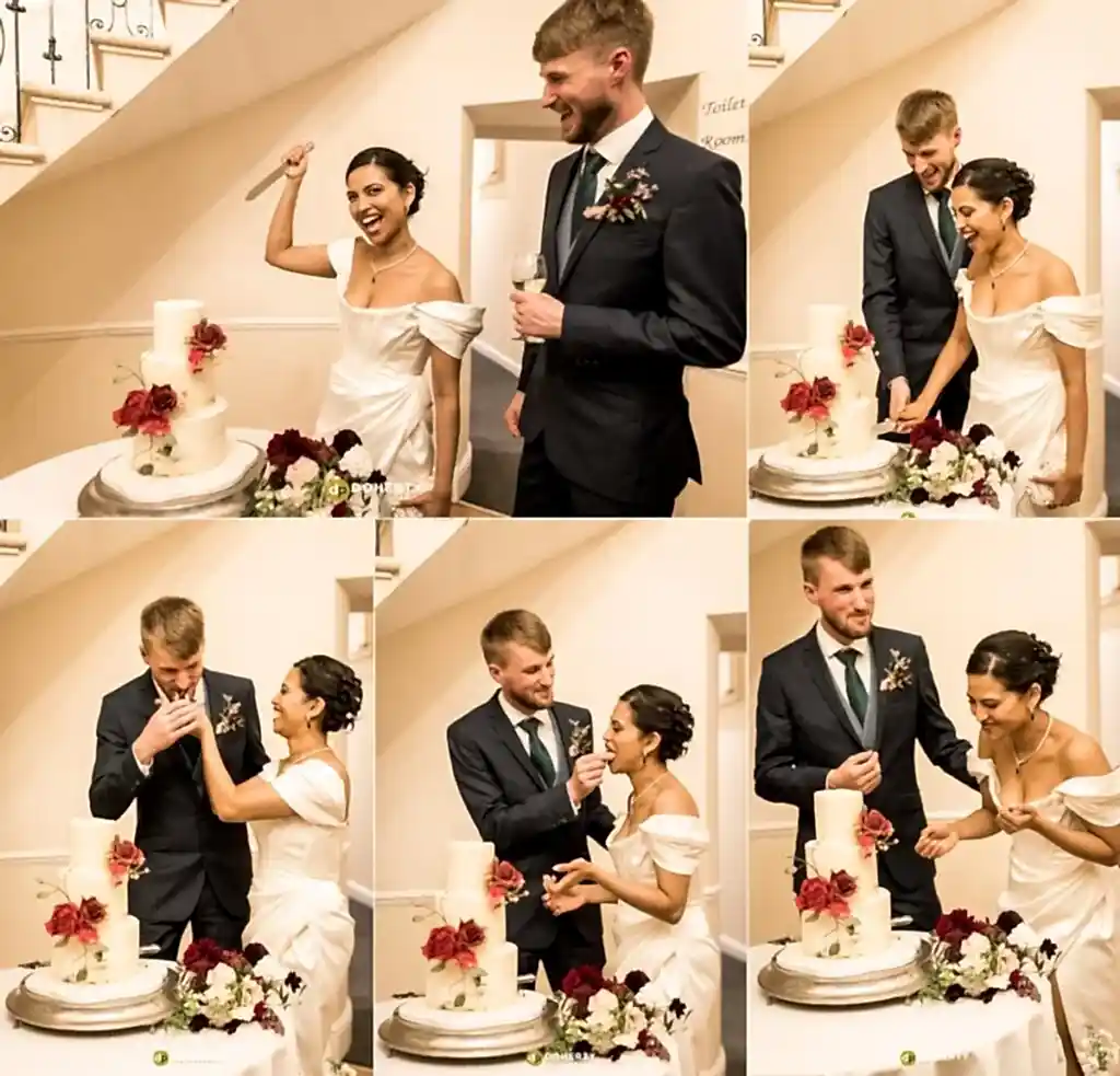 Eastington Park Wedding Photographer - Cotswolds - cake cutting