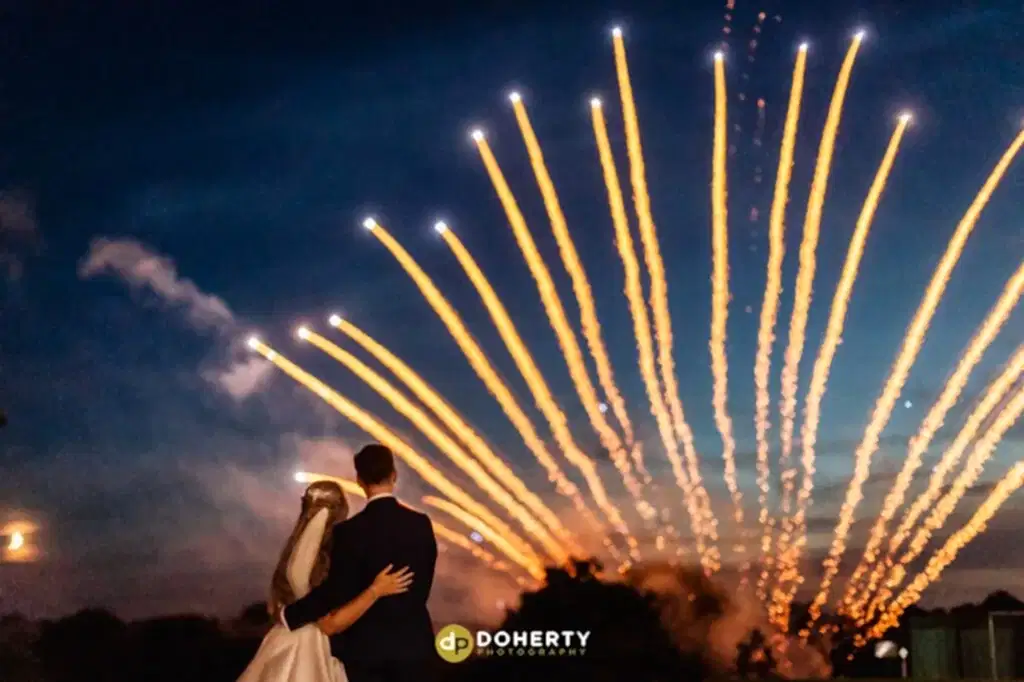 Fireworks at Windmill Village wedding